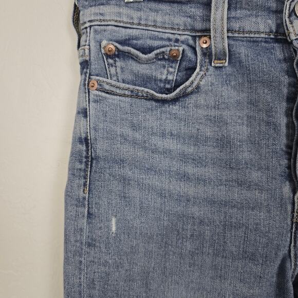 Levi's Women's Jeans Size 28 Wedgie Skinny Button Fly Distressed Raw Hem Denim - Picture 9 of 14